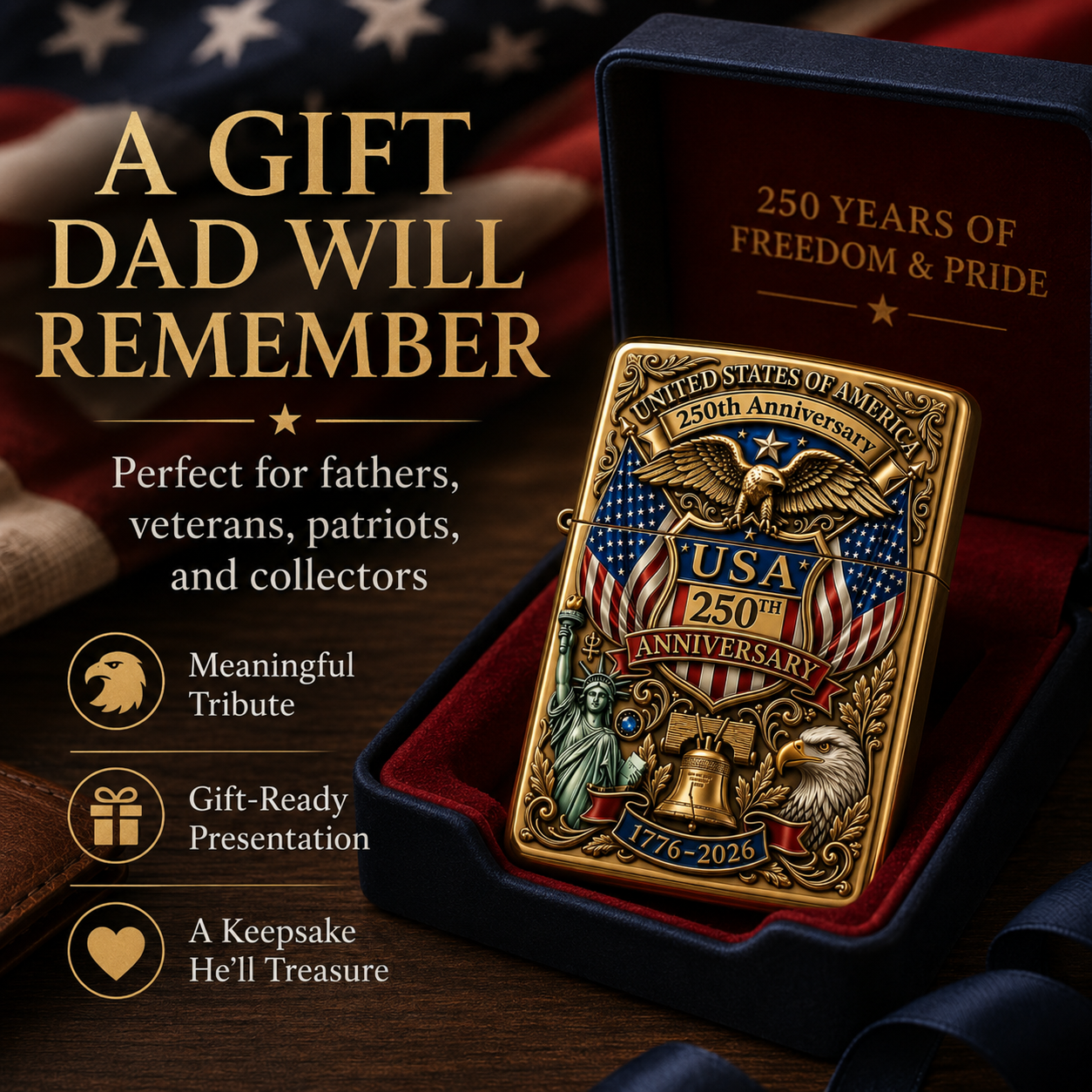 Cumonu™ Limited Edition 1776–2026 Semiquincentennial Commemorative Lighter