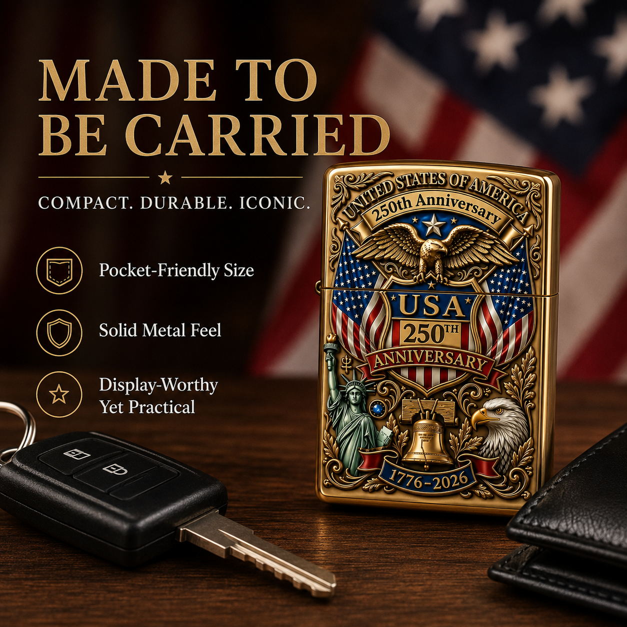 Cumonu™ Limited Edition 1776–2026 Semiquincentennial Commemorative Lighter