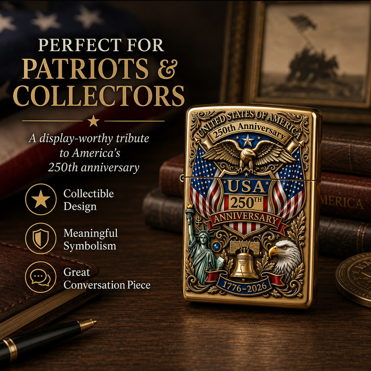 Cumonu™ Limited Edition 1776–2026 Semiquincentennial Commemorative Lighter