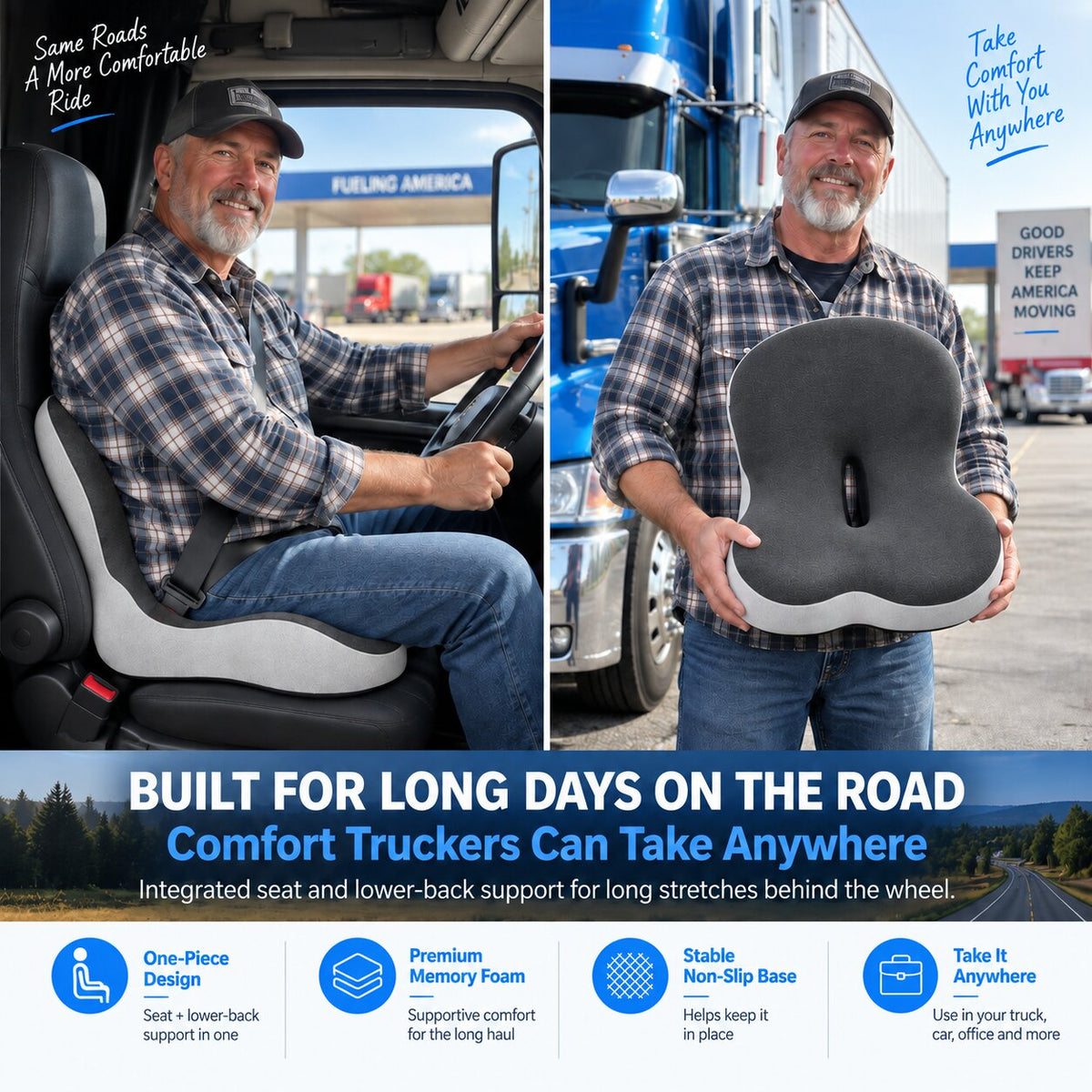 Cumonu™ ErgoEase Seat & Back Cushion