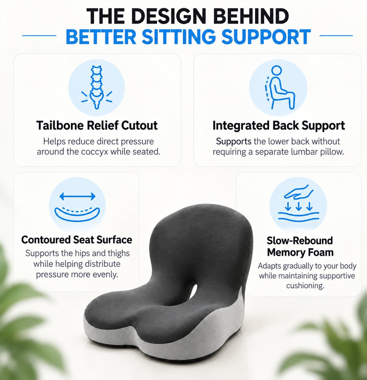 Cumonu™ ErgoEase Seat & Back Cushion