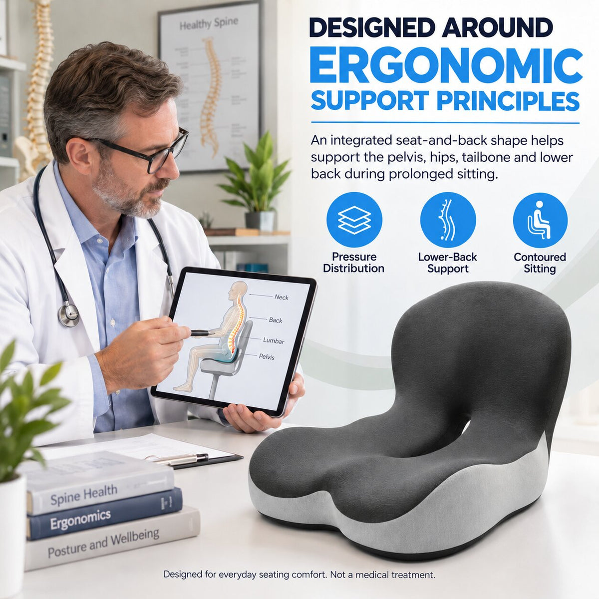 Cumonu™ ErgoEase Seat & Back Cushion