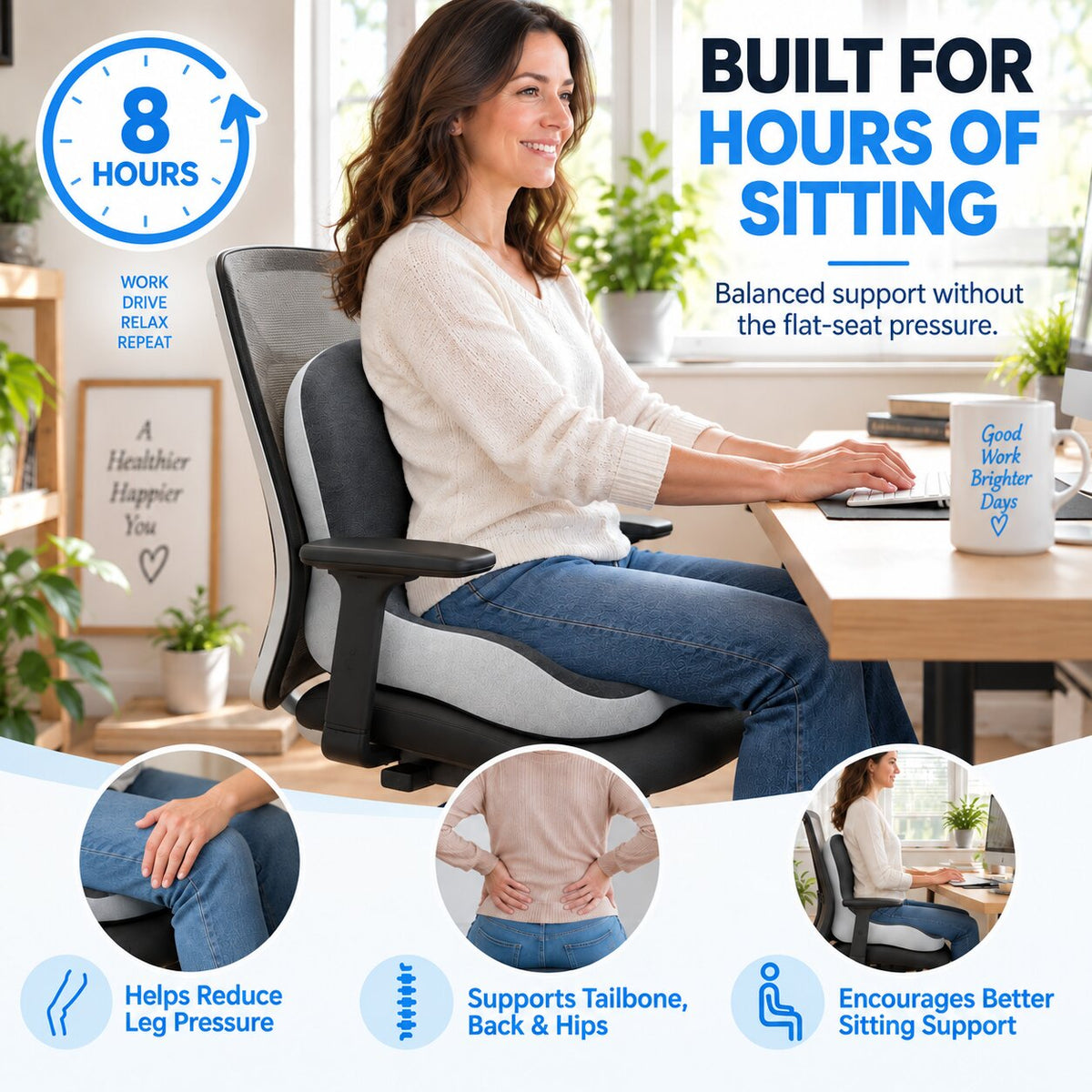 Cumonu™ ErgoEase Seat & Back Cushion